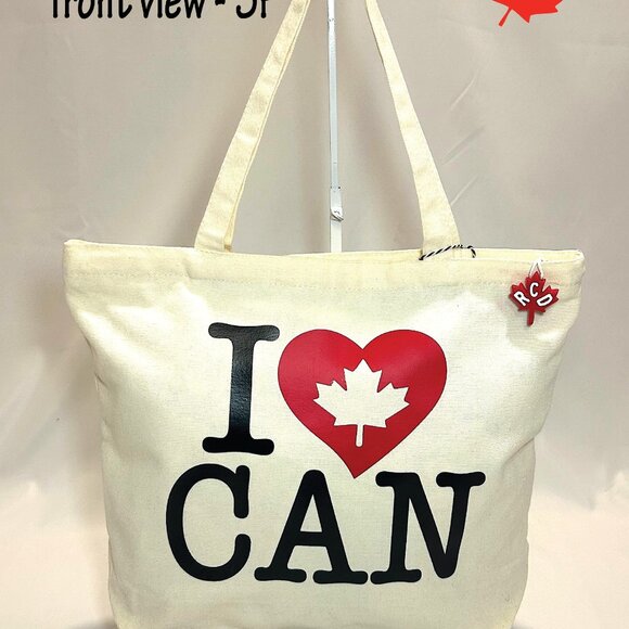 New Custom Designed "CARRY & GO" Large Canvas Tote Bags With Funny Canadiana Gra - Picture 7 of 16